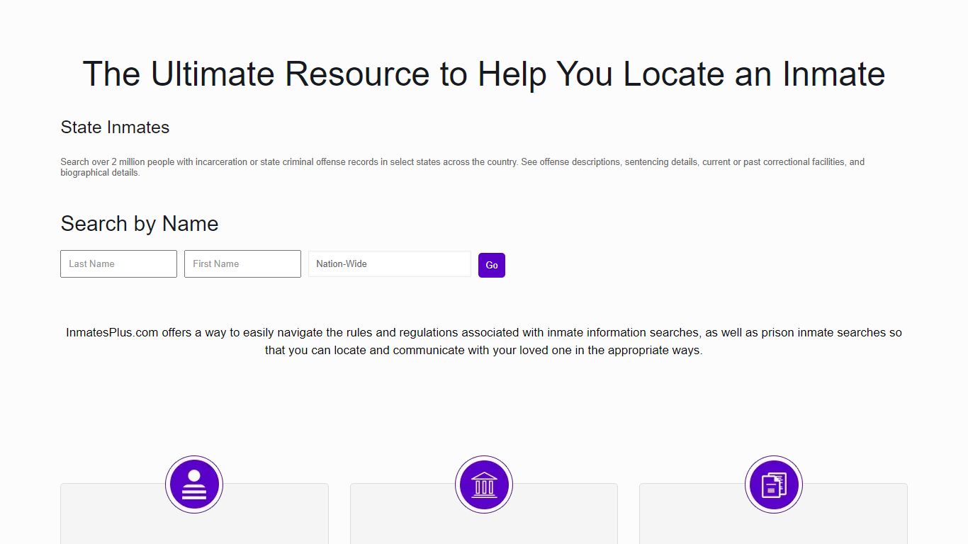 Locate An Inmate - Inmate Lookup By State | InmatesPlus.com